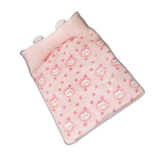 Ice Silk Pet Bed Cooling Pad Small Pet Comfortable Cold-Pink