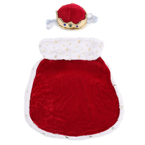 Modisches Haustier-Outfit-Set mit Kronenhut,-Rot M