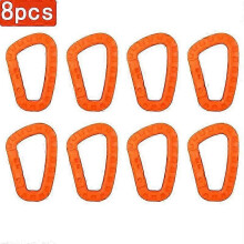 (orange-8pcs) 4/8/12pcs D Shape Mosqueton Fast Tactical Backpack Buckle Plastic Carabiner Hook EDC Gear For Outdoor Camping
