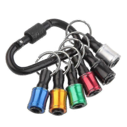 6 Pieces Hex Shank Screwdriver Bit Holder 1/4 Inch Adapter Quick Change Bit Holder Socket Bit Extension Bar Screwdriver with Key Ring