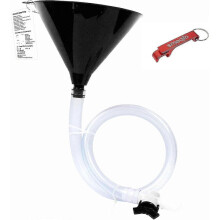 Beer Bong Funnel Double Header Black with Valve, Bonus Bottle Opener, Drinking Funnel with Premium Material, 1 Pack