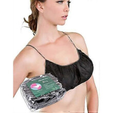 Disposable Bra - Women's Disposable Spa Top Underwear Bra for Spray Tanning, Individually Packaged (Black)