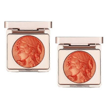 (orange 2pcs) Embossed Smooth Powder Blush Palette for Cheeks, Rulobral Embossed Girl Blush