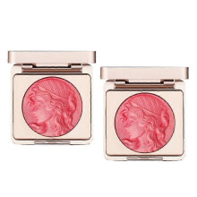 (pink 2pcs) Embossed Smooth Powder Blush Palette for Cheeks, Rulobral Embossed Girl Blush