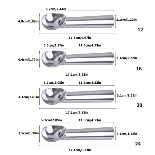 Cuillère à glace professionnelle en alliage d'aluminium,-16 1