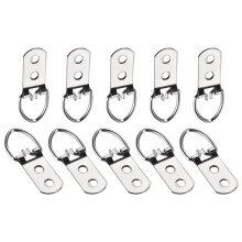 54mm x 22mm D Ring Picture Frame Hangers 10 Pack Silver Tone Hooks for Paintings and Photos