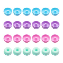 24pcs Silicone Baking Molds Round Doughnuts Cake-Macaron color