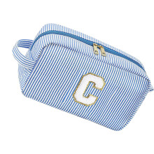 Organisateurs cosmétiques rayés de couture de-Rayures bleues C