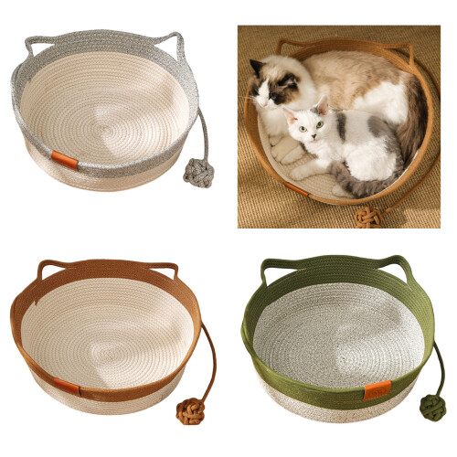 Panier de lit pour chats et chiots, tapis résistant-Gris vert 2