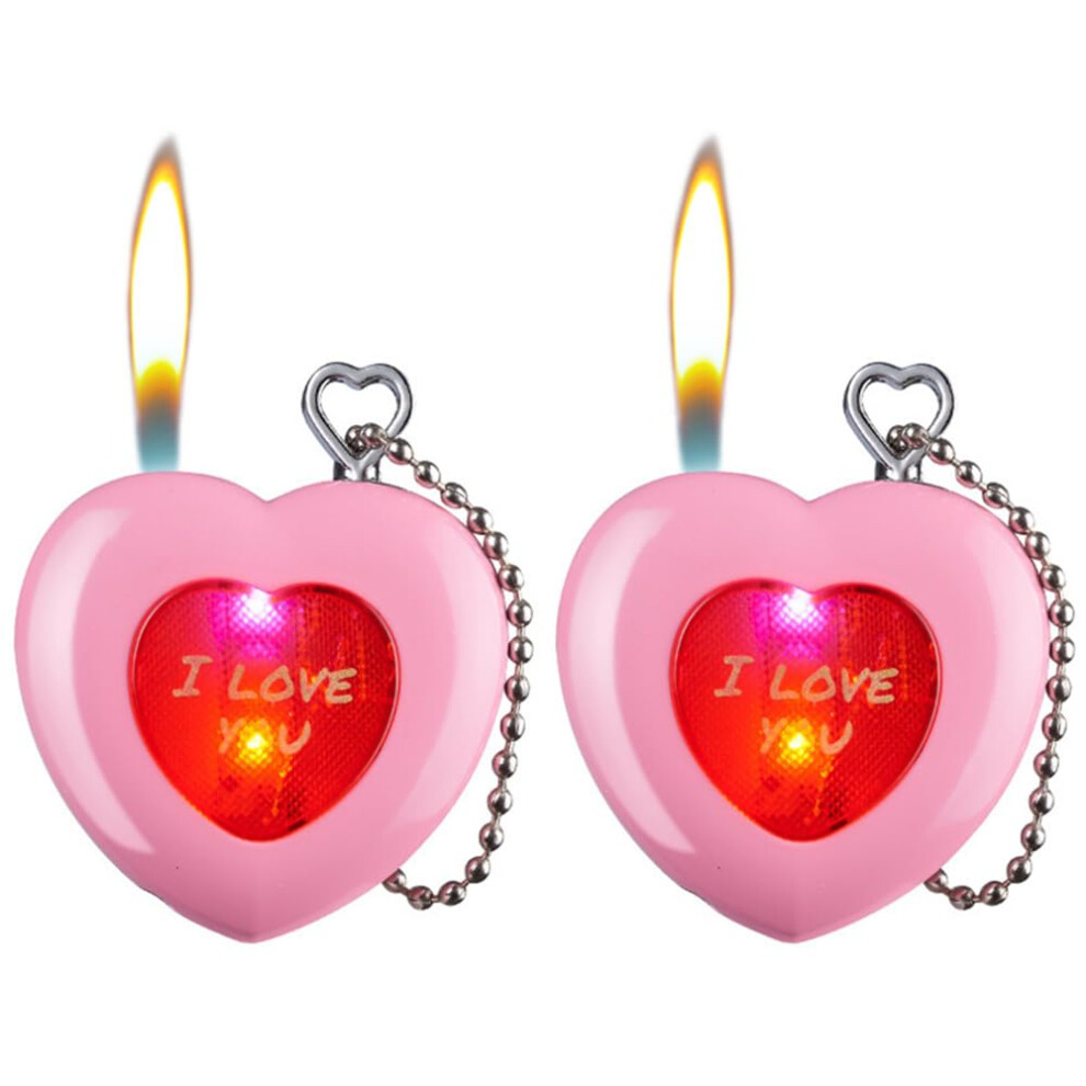 Pink 2 Pack Torch Lighter, Windproof Adjustable Refillable Butane Flame For Bbq And Candles