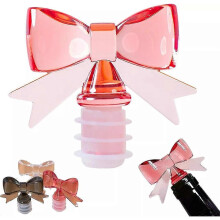 (pink) Bow Wine Stopper,Wine Bottle Stopper,Silicone Wine Bottle Stopper