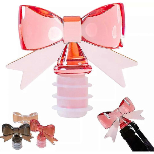 (pink) Bow Wine Stopper,Wine Bottle Stopper,Silicone Wine Bottle Stopper