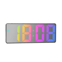 (color05) 6.5" Digital LED Alarm Clock Snooze Display Temperature Time Desk Large Mirror