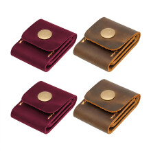 4PCS PU Leather Guitar Pick Holder Case Set, Triple Pocket Design, Compact Storage Bag for Musicians