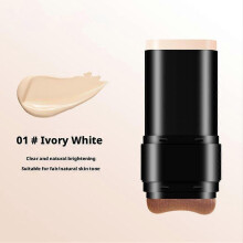 (Natural White) Kakashow Matte Durable Brush With Durable Long Trendy Built-In 24g Foundation Stick Versatile Concealer Lasting