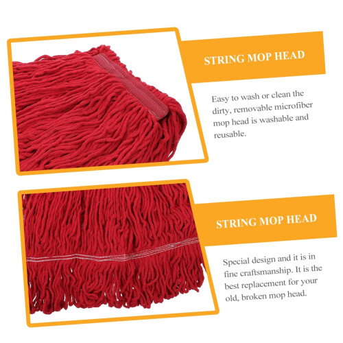 Cotton Yarn Mop Head Replacement with Durable LoopEnd Design, Reusable Microfiber Refill for Floor Cleaning 1