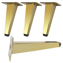 4pcs Heavy Duty Iron Furniture Legs 17cm, Tapered Metal Table Legs with 500kg Load and Anti‑Slip Base for TV Cabinet or Coffee Table