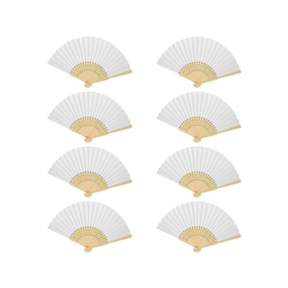 8Pcs Diy Paper Folding Fan Bamboo Hand Held Fan Blank For Kids Drawing Handheld Paper Fan Handheld Folded Fan 4712137607385