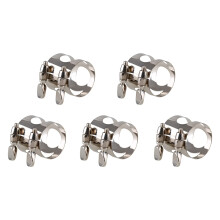 5 Pack Nickel Plated B Flat Clarinet Ligature with Dual Screws for Secure Reed Hold
