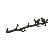 Vintage Cast Iron Wall Hook Rustic Bird Branch Design Decorative Coat Hanger for Entryway