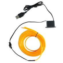 (5m, yellow) 5M USB Car Interior LED Strip Lights Ambient Lighting Blue Neon Dash Glow Tube