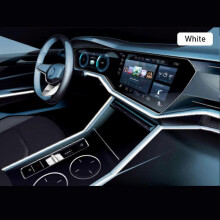 (1m, white) 5M USB Car Interior LED Strip Lights Ambient Lighting Blue Neon Dash Glow Tube