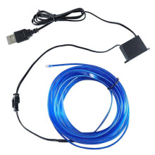 (5m, blue) 5M USB Car Interior LED Strip Lights Ambient Lighting Blue Neon Dash Glow Tube