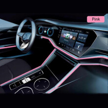 (5m, pink) 5M USB Car Interior LED Strip Lights Ambient Lighting Blue Neon Dash Glow Tube