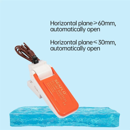 SEAFLO Float  Water Flow Automatic Power Off Control Sensor for Submersible Pump Small Sump Marine Bilge Pump 2