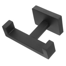 Black Stainless Steel Wall Mounted Dual Hook, Heavy Duty Coat and Towel Holder, Easy Installation