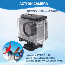 WiFi Anti-Shake Action Camera 5K 30FPS Dual Screen 170 Wide Angle 30M Waterproof Sport Camera with Remote Control