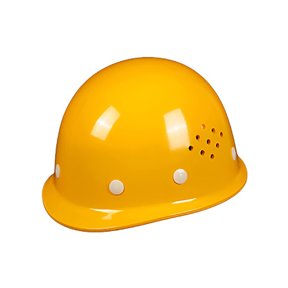 Adjustable Frp Safety Helmet Yellow, Ventilated Construction Hard Hat With Removable Lining, Dot Ece Approved 9073542184454