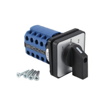 Interrupteur Rotatif Marche-ArrêT-Marche 3 Positions 4 Phases 20A 500V Interrupteur de Moteur à Double Vitesse Petite Plaque Commutateur à Came