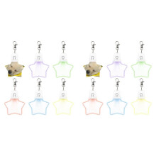 12 Pcs Sublimation Blank Keychains Heat Transfer Printing LED Acrylic KeyChains Lighted Keyrings Pendant, Star