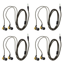 4st 1,1 M Reflekterande Fiberdukslinje Brusisolerande Stereo In-Ear-Hörlurar Hörlurar med 3,5 mm-Jack Standard Golden