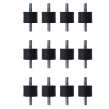 12 Pieces M10 Rubber Double External Thread Rubber Anti-Vibration Vibration Isolator Durable