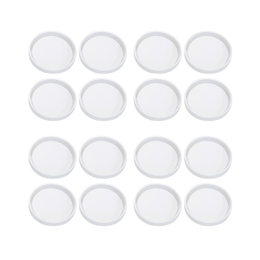 Brecantia 16 Pack Diy Round Coaster Silicone Mold, Diameter 3.94Inch/10Cm, Molds For Casting With Resin, Cement