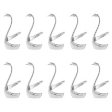 10X Stainless Steel Fork and Spoon Holder, Decoration Tableware Set Kitchen Tools Swan Holder Cutlery Holder