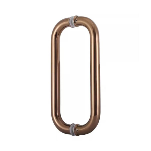 Rose Gold Double Sided Stainless Steel Door Pull Handle Set for Barn and Glass Doors, Rust Resistant