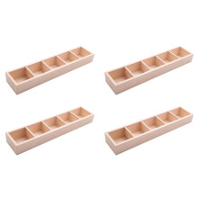 4X Fleshy Flower Iron Ceramics Flowerpot Wooden Box Succulent Plant Flower Pot Rack Planter Bonsai Pot 5 Grid