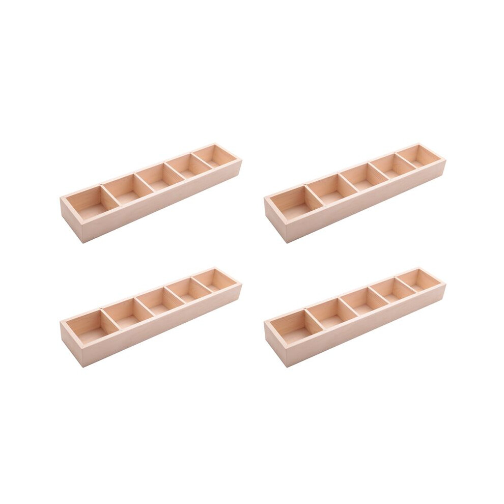 4X Fleshy Flower Iron Ceramics Flowerpot Wooden Box Succulent Plant Flower Pot Rack Planter Bonsai Pot 5 Grid Brecantia