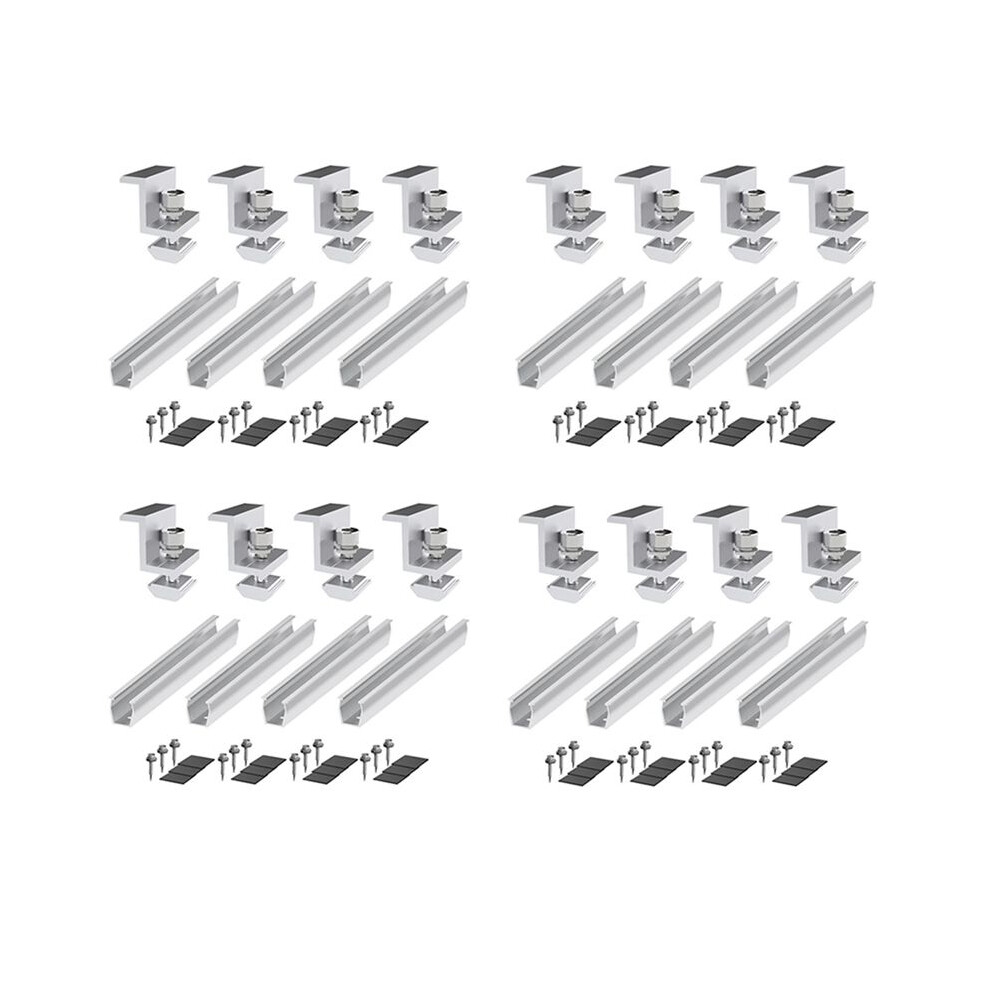 16X Solar Panel Bracket Photovoltaic Panel Rail Solar Panel Mount Fastening Module With Mid For Trapezoidal Roof 30Mm 6033514779111