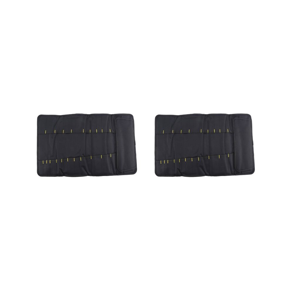 2X Professional Cutlery Chef Bag - Knife Roll Bag For Chefs Fits To 22 Knives Chef Storage Bag Black Brecantia