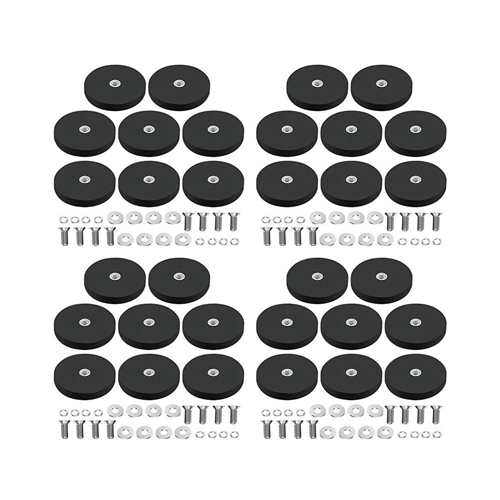 Brecantia Black 32Pack Rubber Coated Magnet Neodymium Magnet Base With Rubber Coating Ã 43Mm Anti Scratch Magnet M6 Male Thread