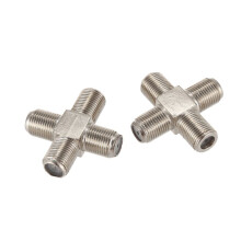 15-Pack 4-Way F-Type Coax Cable Splitter Combiner Female to 4 Female for Video VCR Antenna TV Cable Satellite,Silver