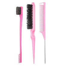 (3pcs, Pink) Household Hair Coloring Comb Set Professional Weaving Styling Combs For Combing Bangs Hairlines Eyebrows