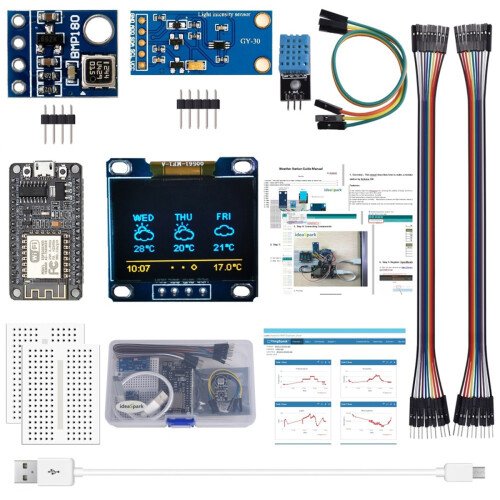 VäDerstationssats Fuktighet och Miljö BMP180 Trycksensor ESP8266 1