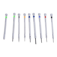 Kit with 18 Screwdrivers 9 Lame Reserve Base for Watches Watchmaker Tools