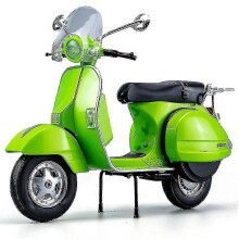 (green) Diecast Metal Motorcycle Model 1:10 Scale Vespa 125 Educational Collection Gift Child Sound & Light Roman Holiday Classical - dd