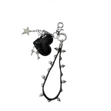 Porte-clés en cuir PU à perles rondes à la mode, pièce